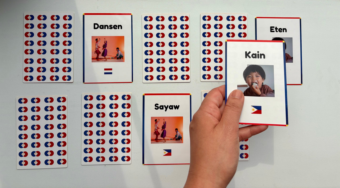 Salitang Kilos (Werkwoorden) Tagalog-Dutch matching card game