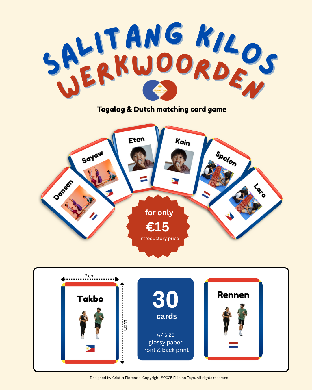 Salitang Kilos (Werkwoorden) Tagalog-Dutch matching card game