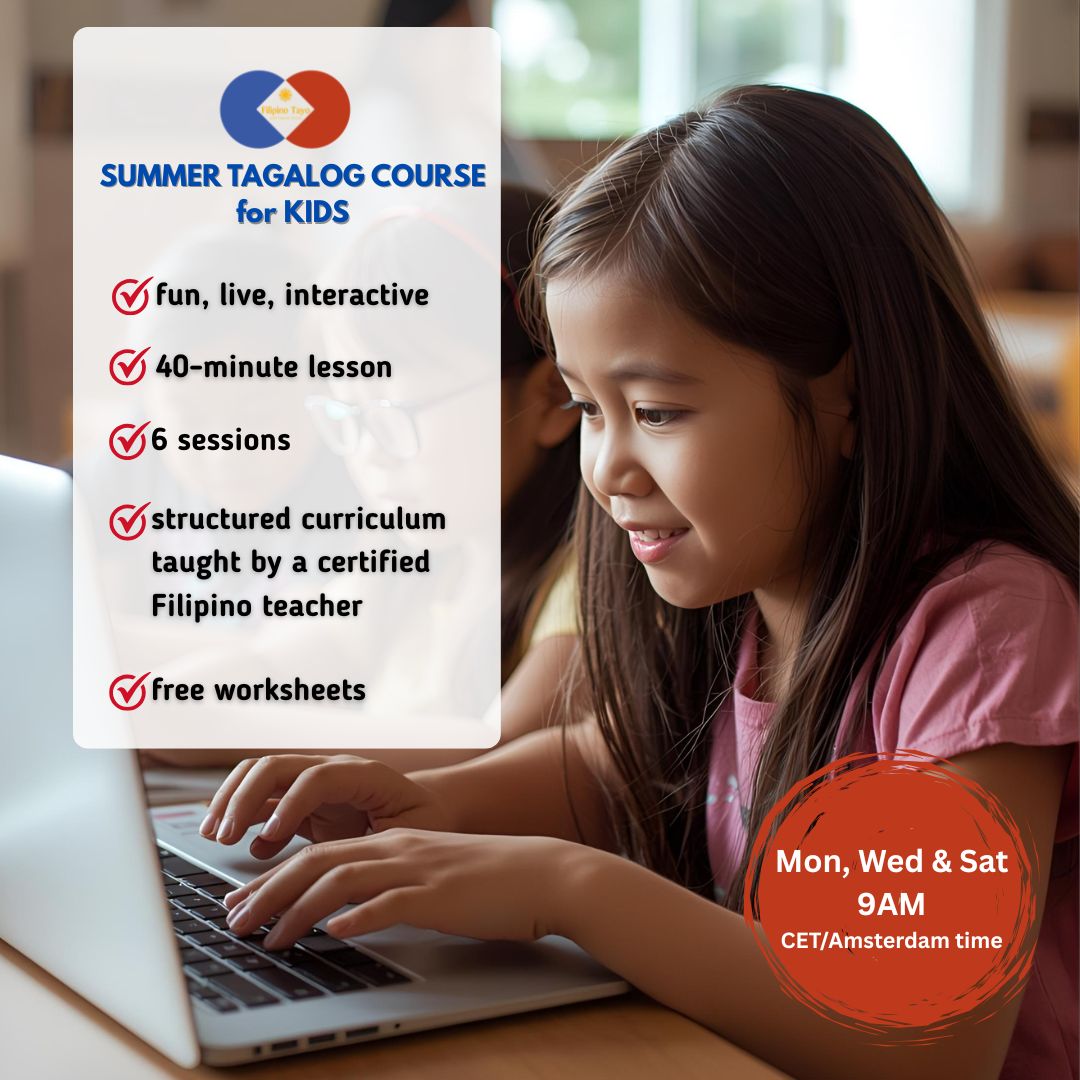 BEGINNER LEVEL Tagalog Summer Course for Kids (Mon, Wed, & Sat 9AM CET)
