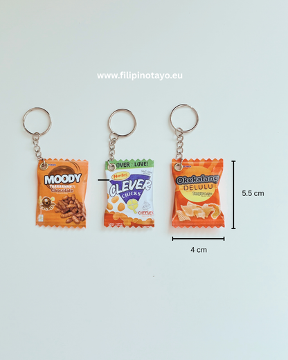 SET of 3pcs ASSORTED 3D Keychains/Bag Charm - Jollibee & Philippine Snacks
