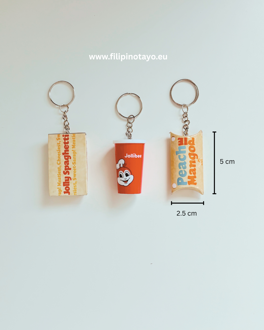 SET of 3pcs ASSORTED 3D Keychains/Bag Charm - Jollibee & Philippine Snacks