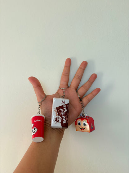 SET of 3pcs ASSORTED 3D Keychains/Bag Charm - Jollibee & Philippine Snacks