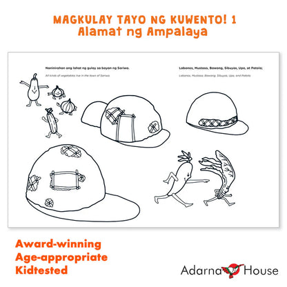 Filipino/English Picture and Coloring Book - Magkulay Tayo ng Kuwento 1: Alamat ng Ampalaya