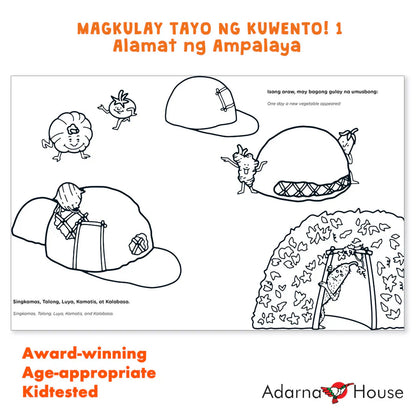 Filipino/English Picture and Coloring Book - Magkulay Tayo ng Kuwento 1: Alamat ng Ampalaya