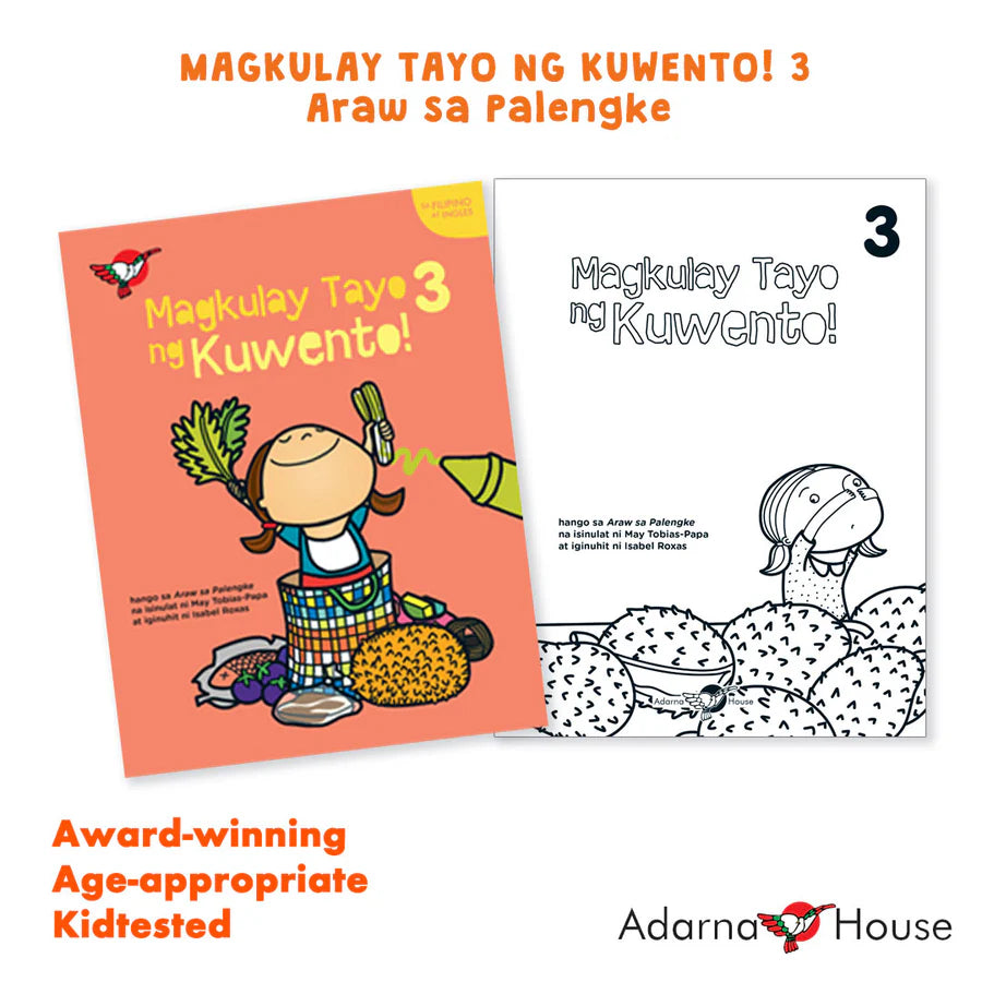 Filipino/English Picture and Coloring Book - Magkulay Tayo ng Kuwento 3: Araw sa Palengke