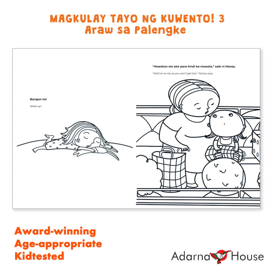 Filipino/English Picture and Coloring Book - Magkulay Tayo ng Kuwento 3: Araw sa Palengke