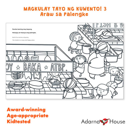 Filipino/English Picture and Coloring Book - Magkulay Tayo ng Kuwento 3: Araw sa Palengke