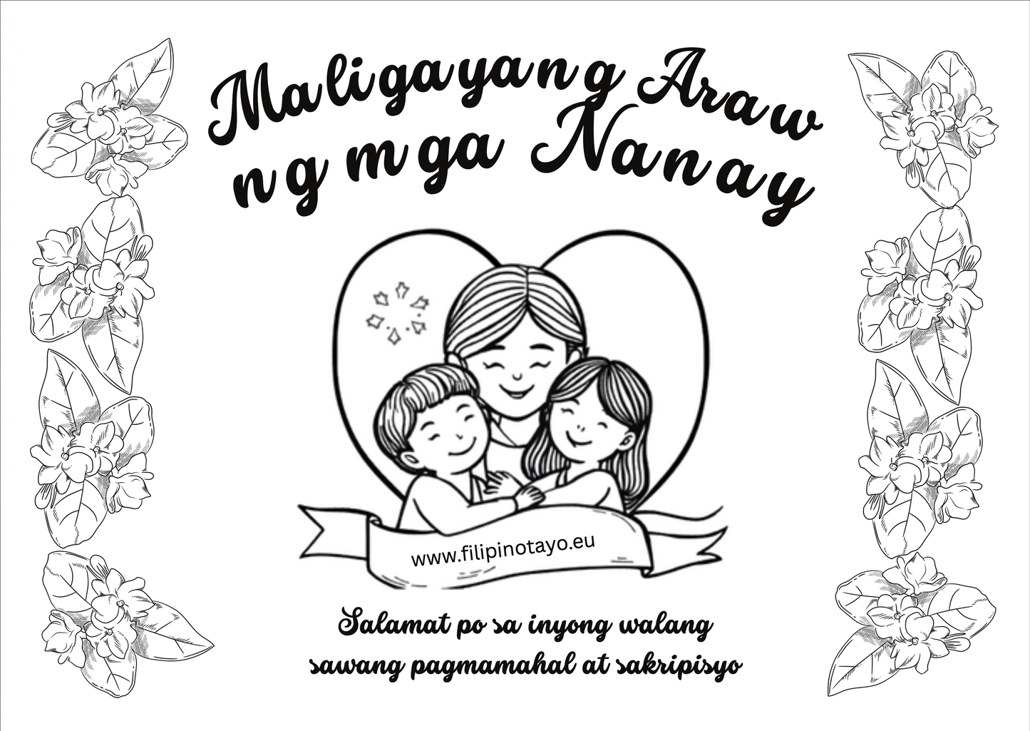 Mother's Day coloring page