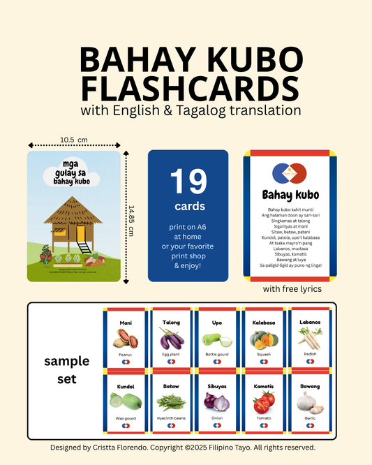Bahay Kubo Tagalog-English flashcards