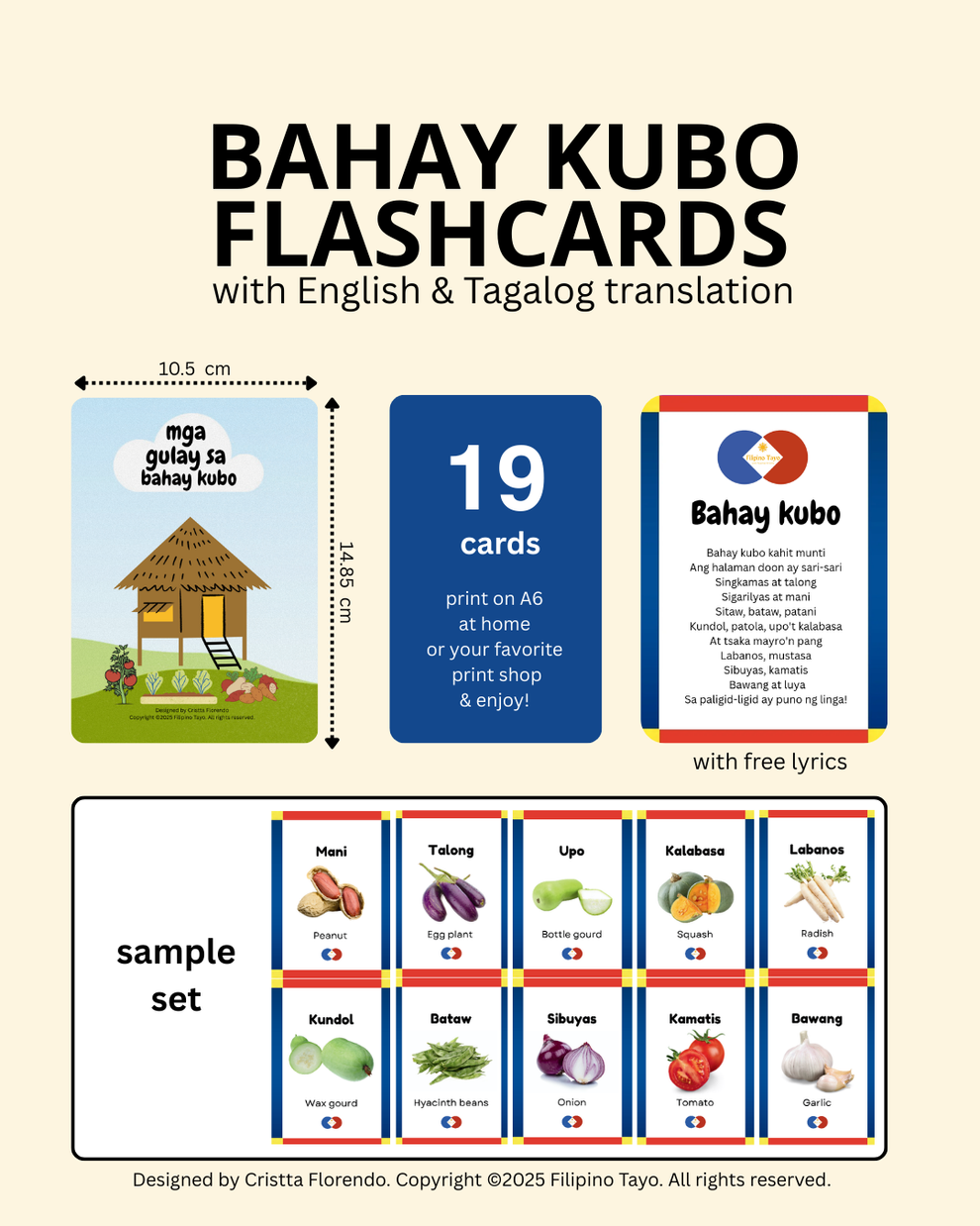 Bahay Kubo Tagalog-English flashcards – Filipino Tayo