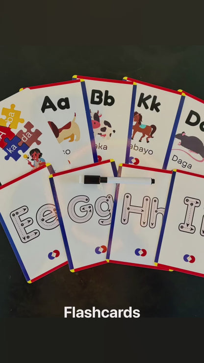 Filipino ABAKADA Flashcards with tracing activity